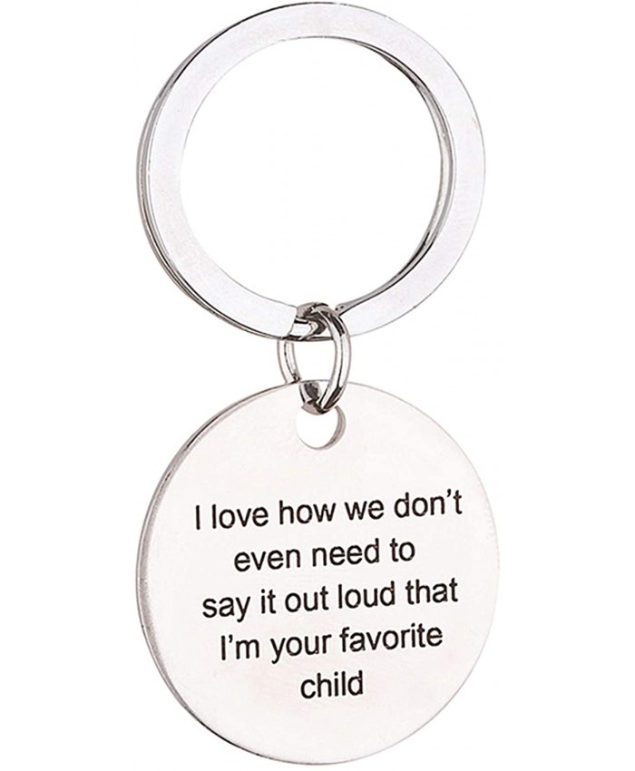 Mom Keychain Mother Birthday Gift Keychain I Love How We Don’t Even Need to Say It Out Loud That I’m Your Favorite Child Charm Key Ring from Daughter Son for Mother’s Day Christmas Thanksgiving at  Women’s Clothing store