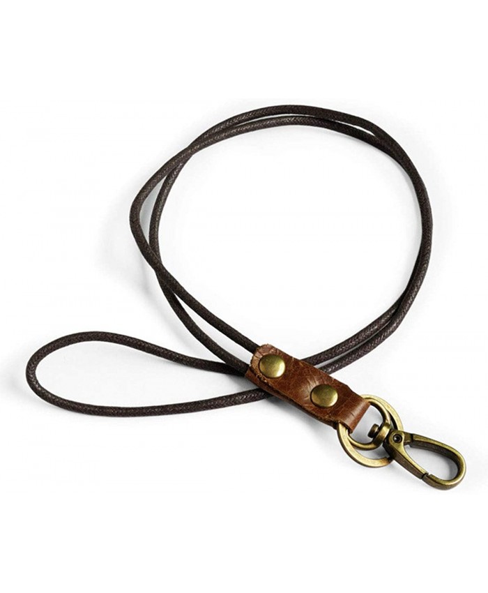 Necklace Lanyard-Vintage Leather Key Chain with Metal Lobster and Key Ring 19in at  Men’s Clothing store