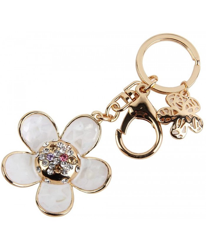 Nument Shell Daisy flower Keychain Metal Car Keychain key ring Women girls Handbag Decoration Gift Box Packed at  Women’s Clothing store