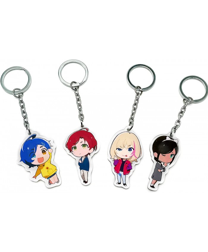 Ratoher 4 PCS Wonder Egg Priority Keychain Toys 1.9” Cute Cosplay Keychains Key Rings Acrylic Costume Accessories Holder Bag Car Key Tag Decoration at  Men’s Clothing store