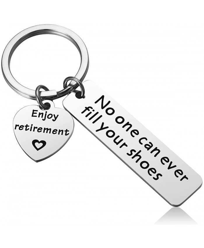 Retirement Keychain Gifts for Coworker - No One Can Ever Fill Your Shoes Mens Retirement Gifts at  Men’s Clothing store