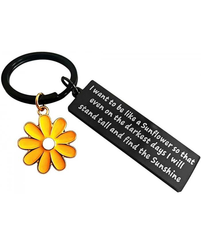 Sunflower Charm Keychain Encouragement Gifts for Men and Women Full of Hope and Light Inspirational Key Ring for Hard Times at  Women’s Clothing store