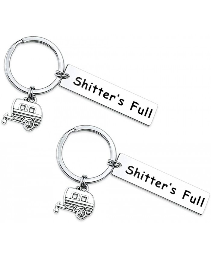 SUNSH 2PCS Shitter's Full Camper Keychains for Men Women Teen Girl Couple Best Friend Funny Camping Keyrings Keychain Outdoor Adventure Traveller Boyfriend Girlfriend Sister Brother Friendship Gifts at  Women’s Clothing store