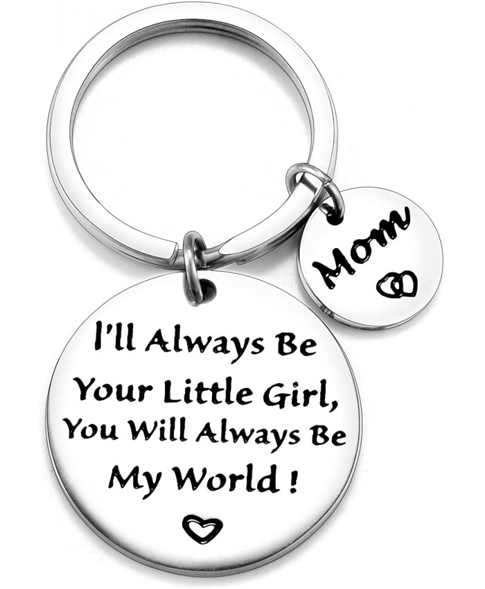 SUNSH Mom Keychains for Women - Best Mom Ever - I'll Always Be Your Little Girl You Will Always Be My World - Mothers Day Gift - I Love You Message Keychain Cute Mama Keyring Gifts at  Women’s Clothing store