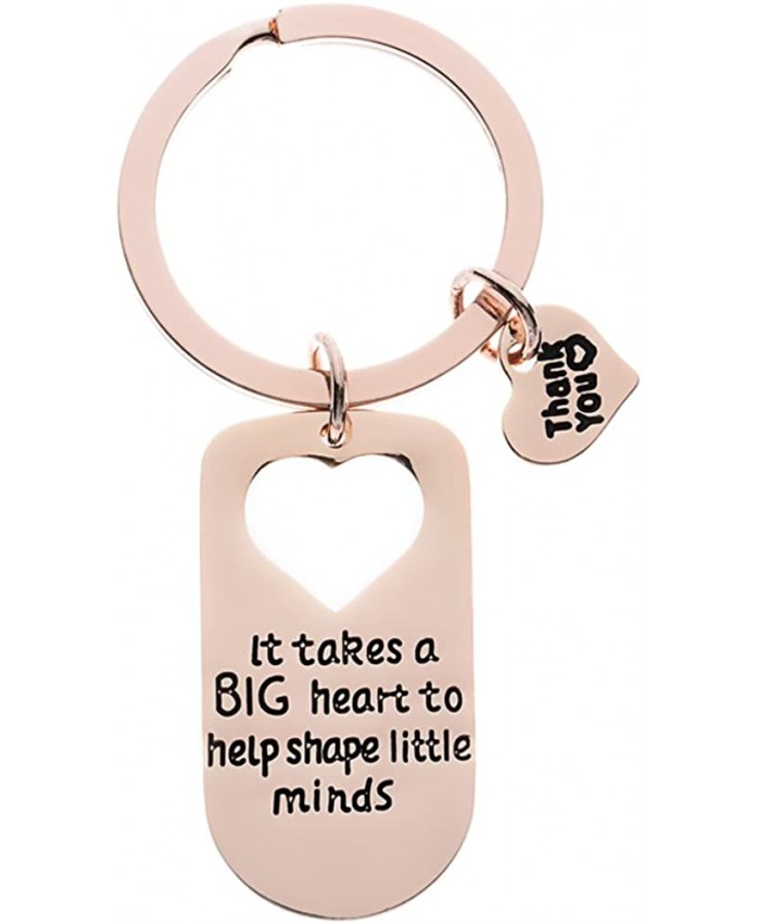 Teacher Charm Keychain It Takes Big Heart to Teach Little Minds Rose Gold Jewelry Teacher Gift - Show Your Teacher Appreciation at  Women’s Clothing store