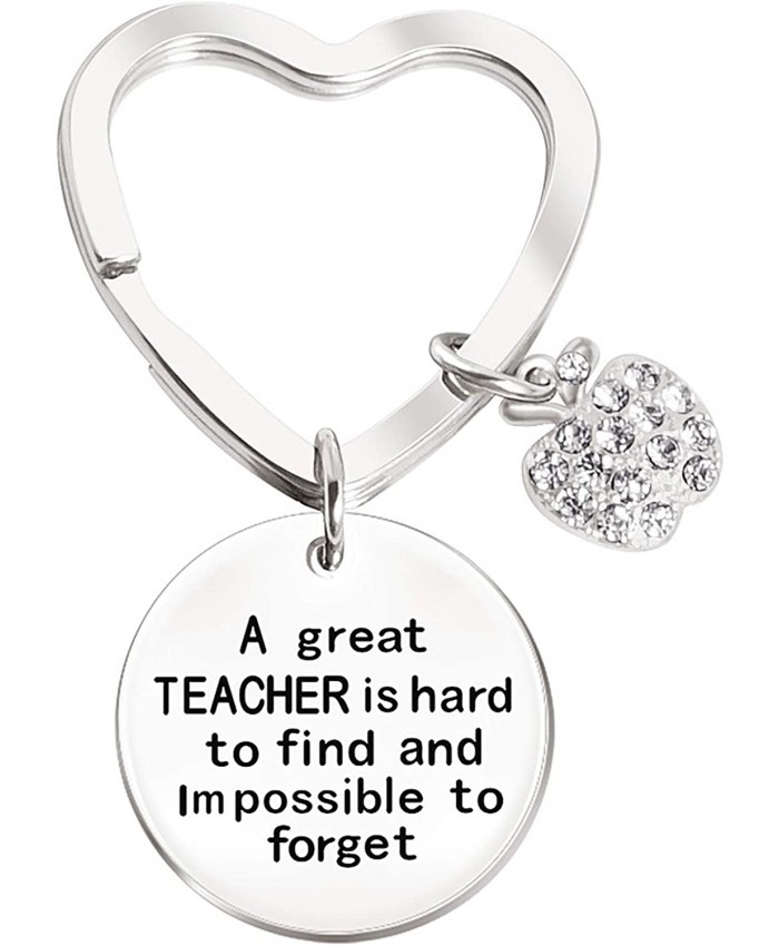 Teacher Keychain for Gift Women Appreciation Teacher Keychain Great Teacher is Hard to Find and Impossible to Forget Diamond Apple Charm Key Ring Jewelry For Teacher’s Day Thanksgiving Christmas at  Women’s Clothing store