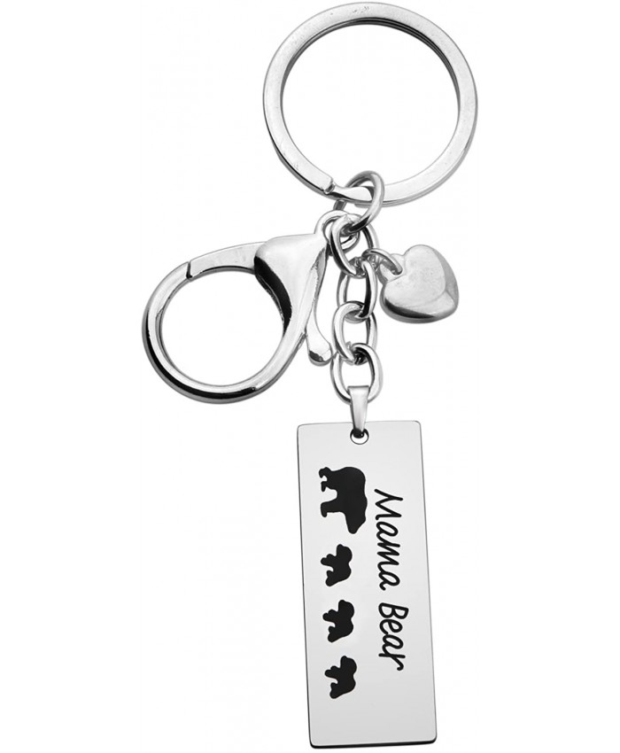 WUSUANED Sweet Mama and 3 Cubs Bear Bar Keychain Gift for Mom Grandma Wife 3 cubs keychain at  Women’s Clothing store