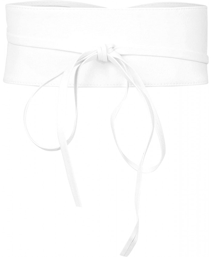 BlackButterfly Obi Waist Band Self Knot Tie Up Cinch Belt White One Size at  Women’s Clothing store