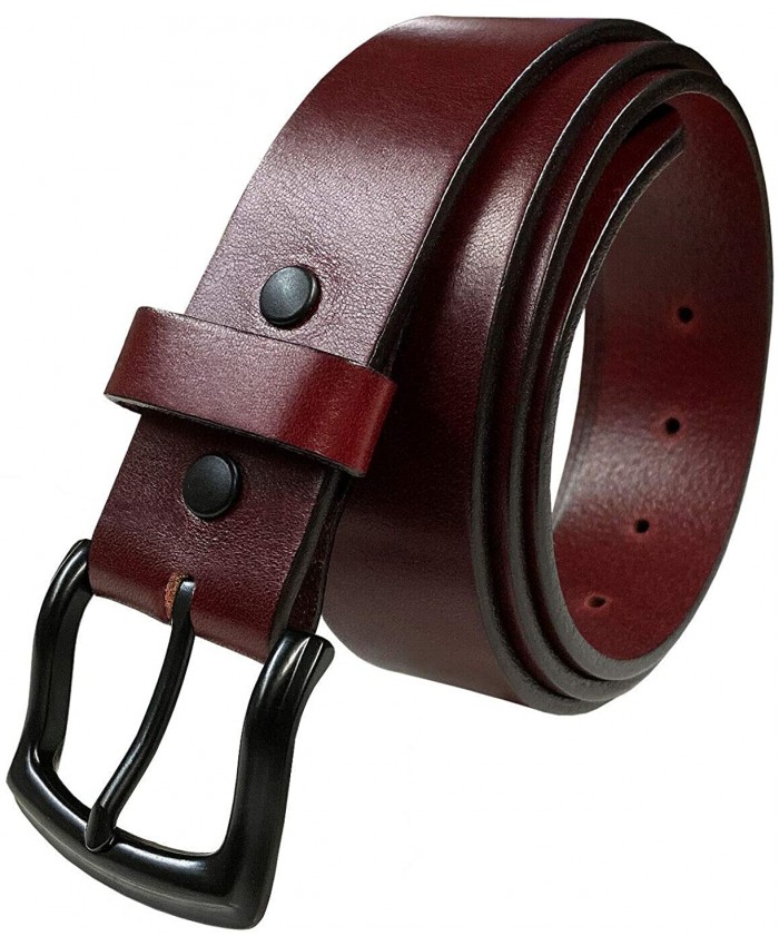 BS055 Burgundy Casual Jean Belt Genuine Full Grain Leather Belt 1-1 238mm wide at  Women’s Clothing store