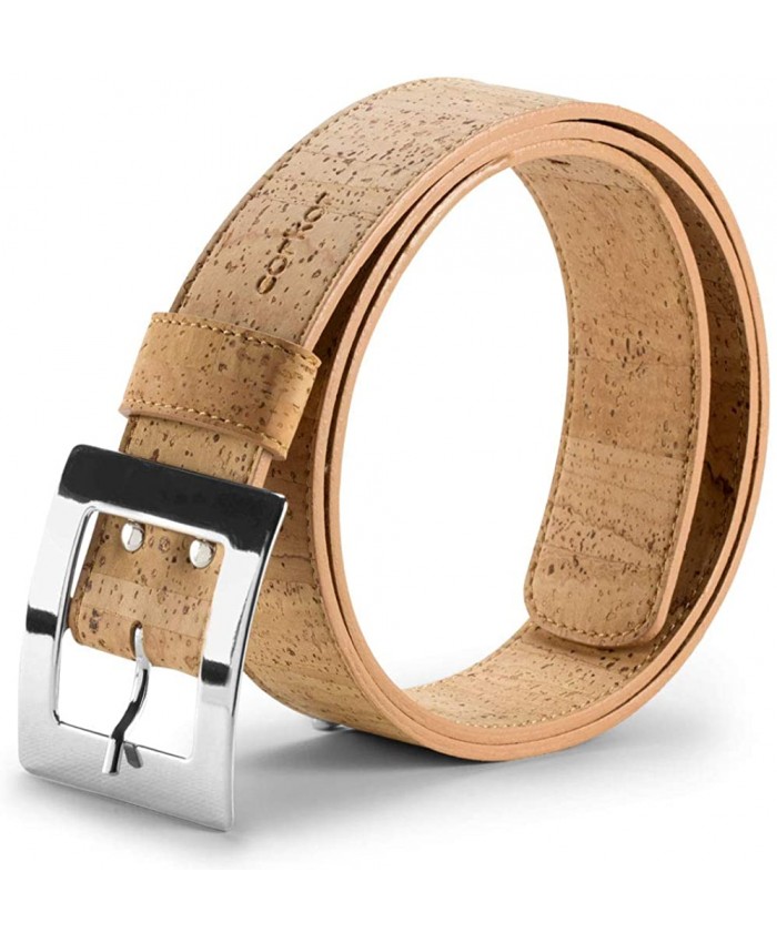 Corkor Vegan Belt for Women | Large for Jeans Dress Casual Buckle | Cork Leather at  Women’s Clothing store