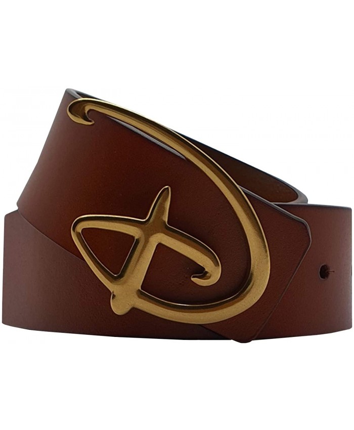 Leather Belts for Women and men Disney Genuine Leather Womens Belts with Gold Buckle（3.8cm at  Women’s Clothing store