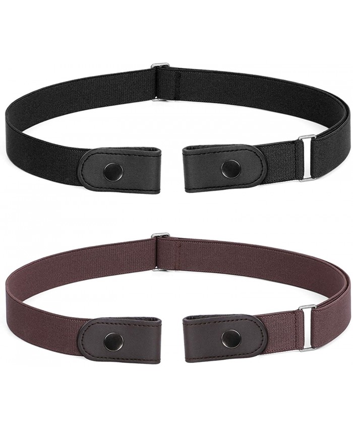No Buckle Belt for Women and Men Buckle Free Belt Plus Size for Jeans Pants 2 Pack at Women’s Clothing store