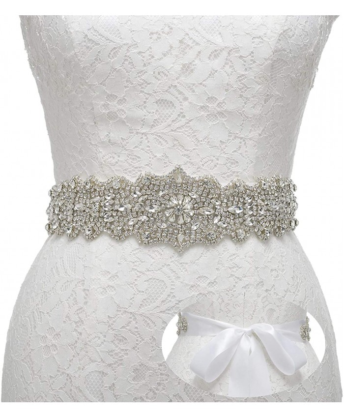 Remedios Rhinestone Bridal Belt Crystal Wedding Belt White Size No Size at  Women’s Clothing store