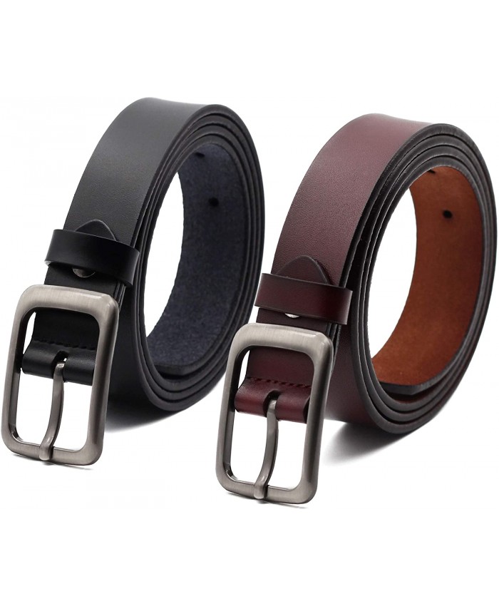 Set of 2 Women's Cowhide Leather Belt Ladies Vintage Casual Belts for Jeans Shorts Pants Summer Dress for Women With Alloy Pin Buckle By at  Women’s Clothing store