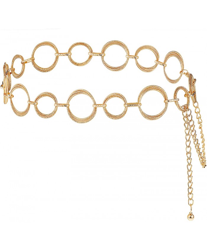 Suyi Gold O-Ring Chain Belts for Women Girls Waist Link Chain Belt for Dress 120CM Gold