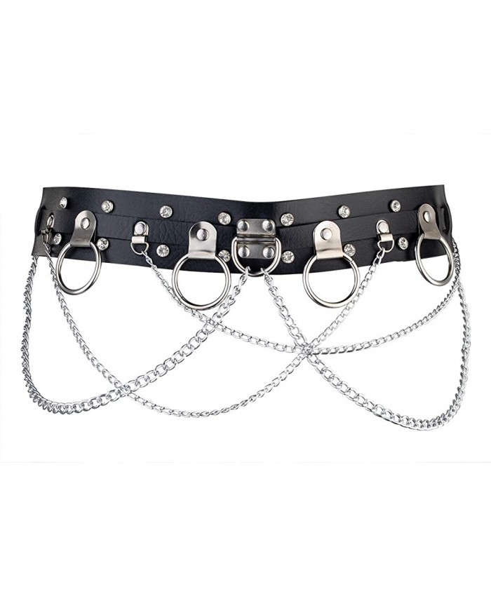 Wyenliz Women's Body Chain Belt Leather Gothic Punk Waist Belt Adjustable at  Women’s Clothing store