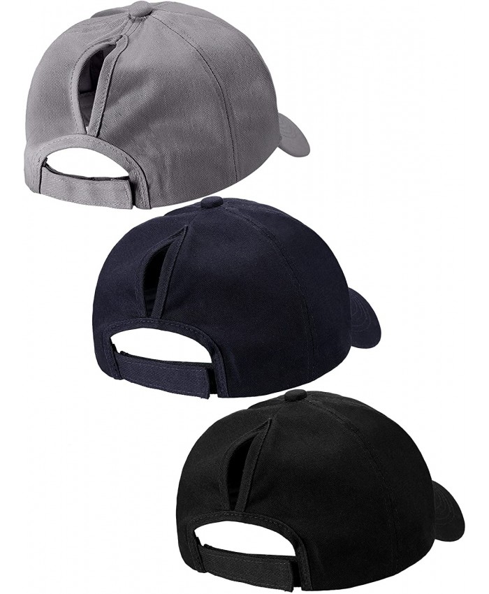 3 Pieces Ponytail Baseball Caps Messy Bun Hat High Ponytail Baseball Hat Trucker Sun Hat for Women Men at  Women’s Clothing store