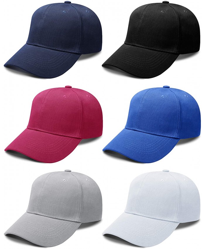 6 Pieces Unisex Baseball Cap Classic Baseball Cap Adjustable Baseball Hat for Running Workouts Outdoor Activities Chic Colors at  Men’s Clothing store