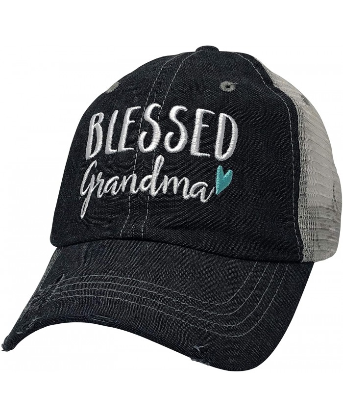 COCOVICI Blessed Grandma Embroidered Baseball Hat Mesh Trucker Style Hat Cap Mothers Day Pregnancy Announcement Dark Grey at  Women’s Clothing store