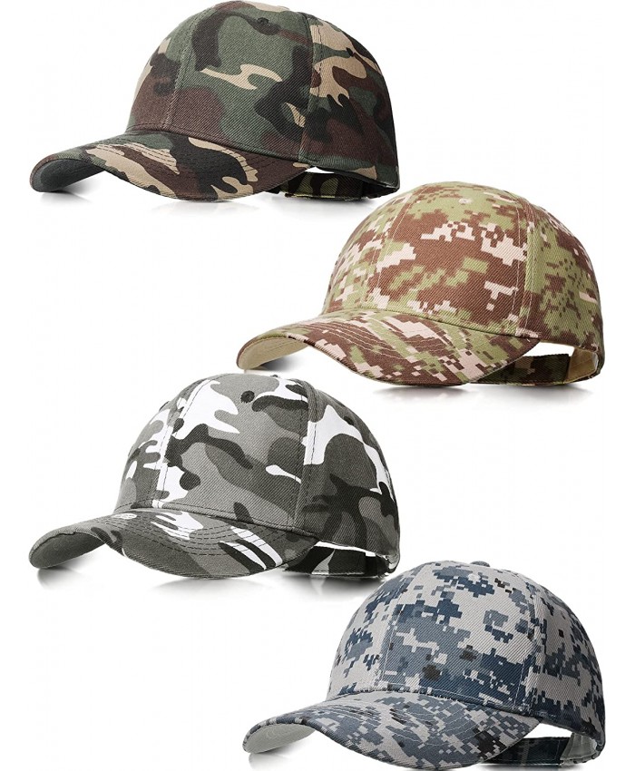 Geyoga 4 Pieces Men Camouflage Baseball Cap Army Military Camo Hat Camouflage Outdoor Sports Cap Camo Tactical Cap Hunting Fishing Hat for Men Women at  Men’s Clothing store