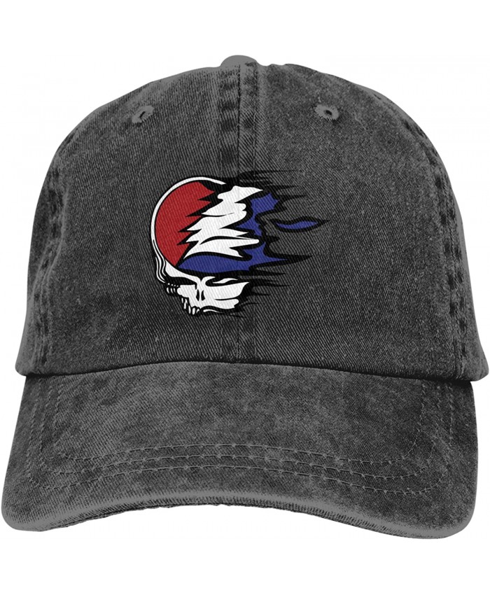 Grateful Skull Dead Unisex Soft Casquette Cap Fashion Hat Vintage Adjustable Baseball Caps One Size Fashion Can be Washed Black at  Men’s Clothing store