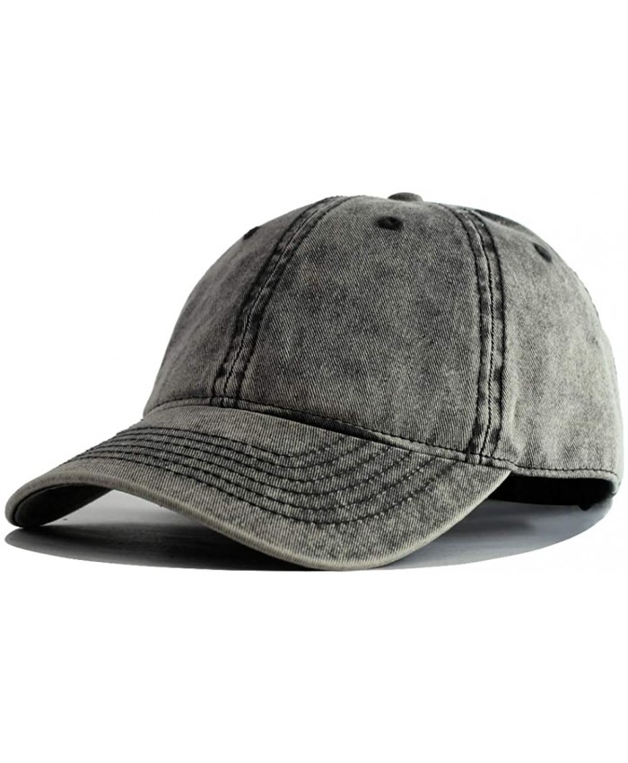 HH HOFNEN Unisex Baseball Cap 100% Cotton Adjustable Snow Washed Twill Low Profile Jean Hat at  Men’s Clothing store
