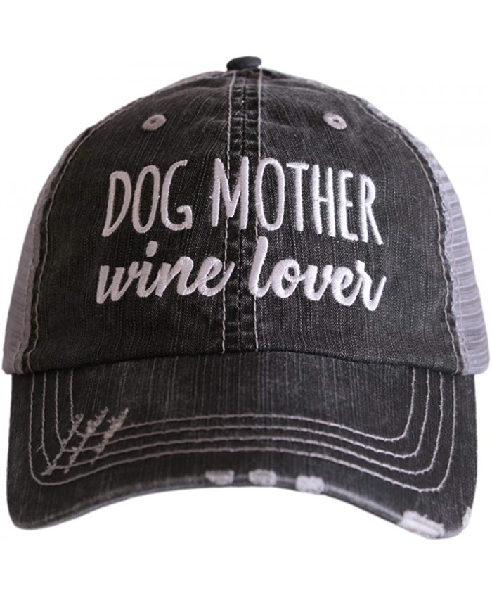 KATYDID Dog Mother Wine Lover Baseball Cap - Trucker Hat for Women - Stylish Cute Ball Cap at Women’s Clothing store