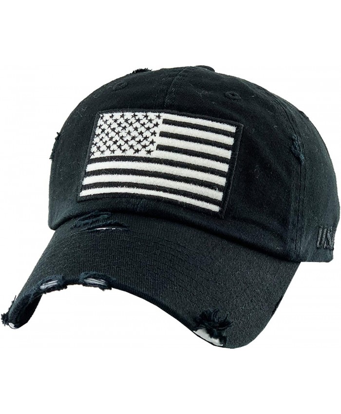 KBETHOS Tactical Operator Collection with USA Flag Patch US Army Military Cap Fashion Trucker Twill Mesh Adjustable Black White at  Men’s Clothing store