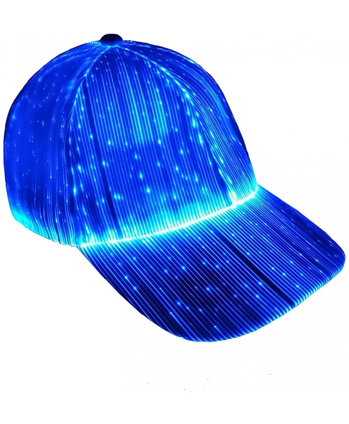 Ruconla Fiber Optic Cap LED hat with 7 Colors Luminous Glowing Hip hop Baseball Hats USB Charging Light up caps Even Party led Christmas Cap for Event Holiday White at Men’s Clothing store