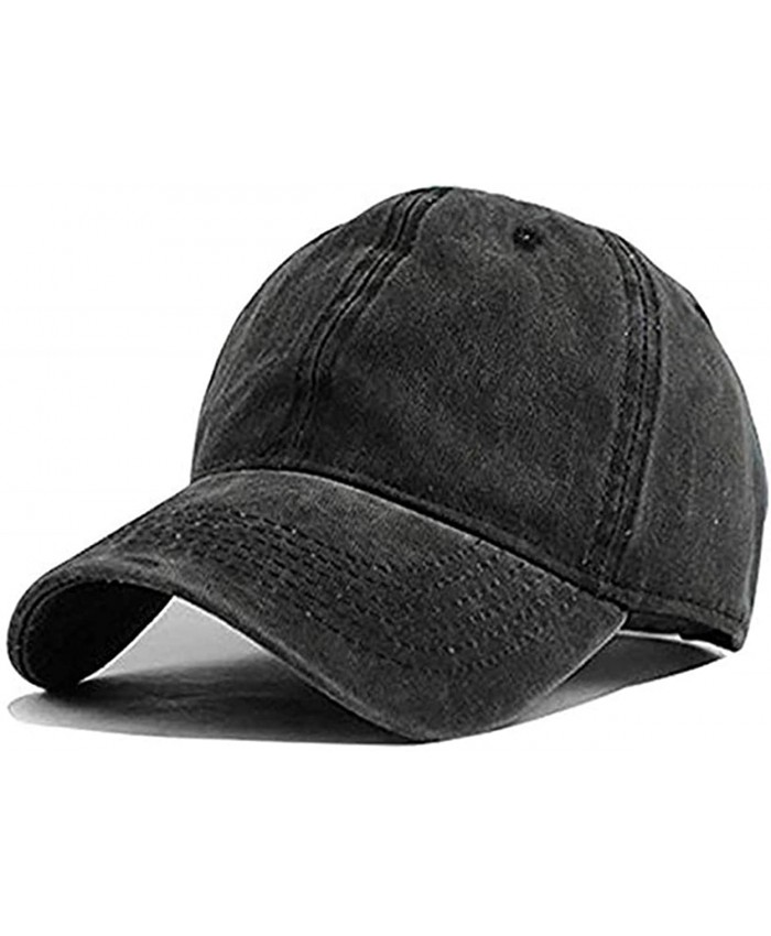 Unisex Vintage Washed Distressed Baseball Cap Twill Adjustable Dad Hat G-black One Size at  Women’s Clothing store