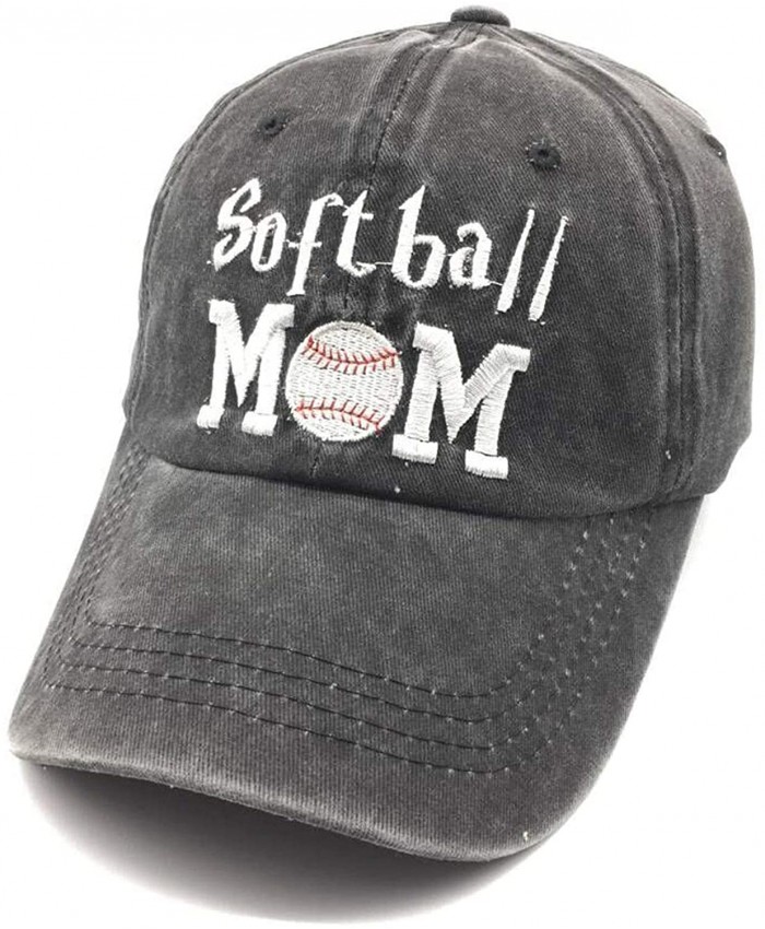 Waldeal Women's Embroidered Softball Mom Cap Vintage Distressed Dad Hat Black at  Women’s Clothing store