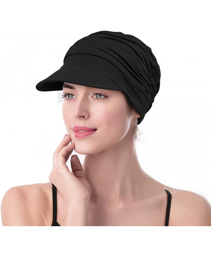 Winitas Chemo Headwear for Women Hair Loss Bamboo Cotton Black at Women’s Clothing store