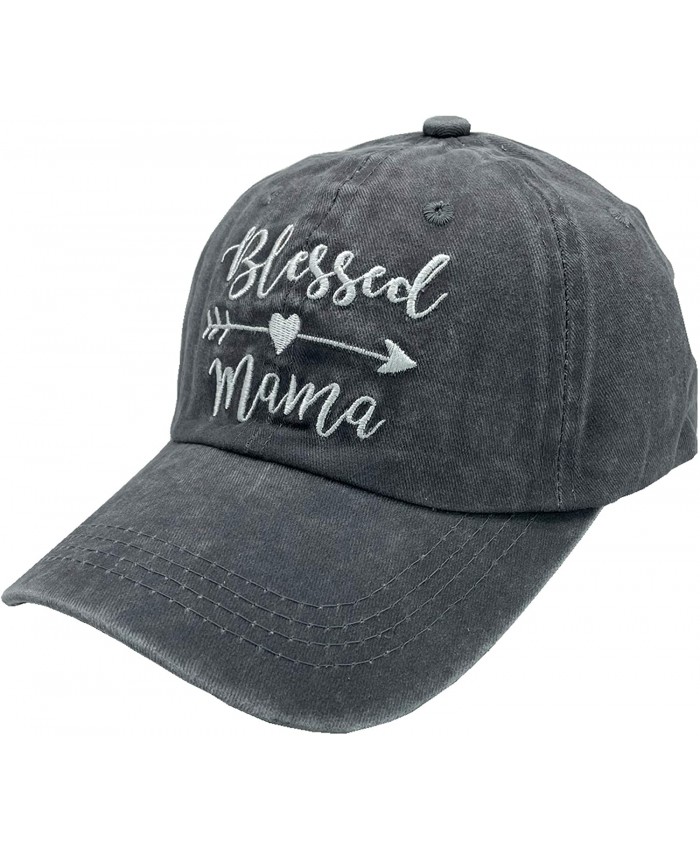 Women's Baseball Cap Blessed Mama Faith Embroidered Vintage Distressed Dad Hat Grey at  Women’s Clothing store