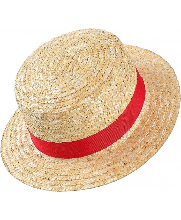 Boater Hat Straw Skimmer Hat Straw Braid Boater Hat Wide Brim Boater Hat Summer Straw Hat 1920s Costume Accessories for Men and Women Yellow at Women’s Clothing store
