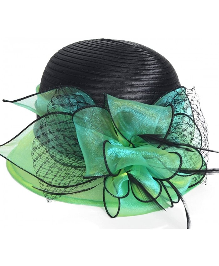 HISSHE Sweet Cute Cloche Oaks Church Dress Bowler Derby Wedding Hat Party S606-A Green Medium at  Women’s Clothing store