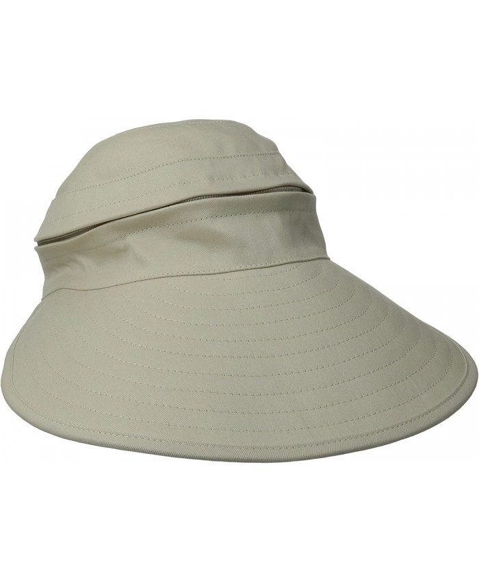 Physician Endorsed Women's Naples Cotton Packable Cap & Visor Sun Hat Rated UPF 50+ for Max Sun Protection Khaki One Size at Women’s Clothing store