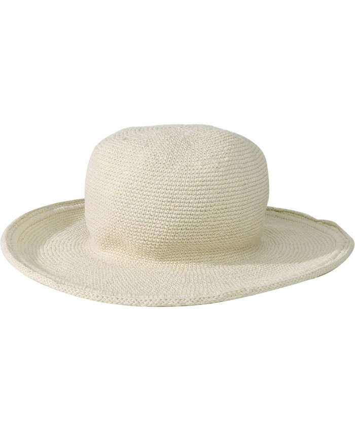 San Diego Hat Company Women's Cotton Crochet Floppy Hat with 3 Inch Brim Natural One Size at  Women’s Clothing store Sun Hats