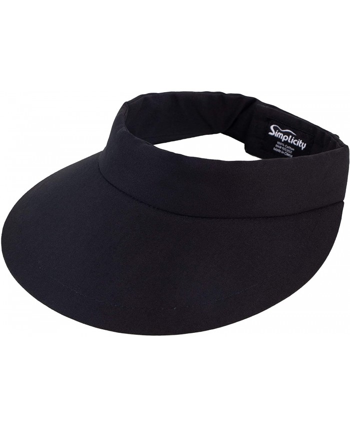Simplicity SPF 50+ UV Protection Wide Brim Sun Visors for Women Black No Bow at  Women’s Clothing store