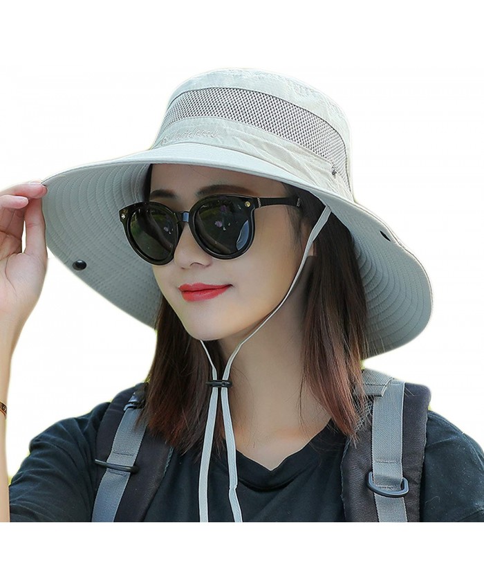 Sun hat UV Cut Outdoor hat Sun Hat for - Gardening Garden Hat - Wide Brim Summer Cap Fishing & Beach Travels Silver at Women’s Clothing store