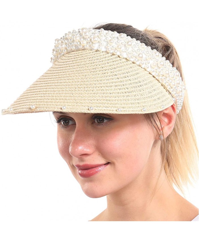 Sun Visor Hats Summer Wide Brim Clip on Beach Adjustable Large Brim Cap Golf Hat for Women… at  Women’s Clothing store