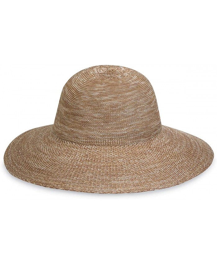 Wallaroo Hat Company Women's Victoria Diva Sun Hat- Packable Straw Hat Mixed Camel at  Women’s Clothing store Sunglasses