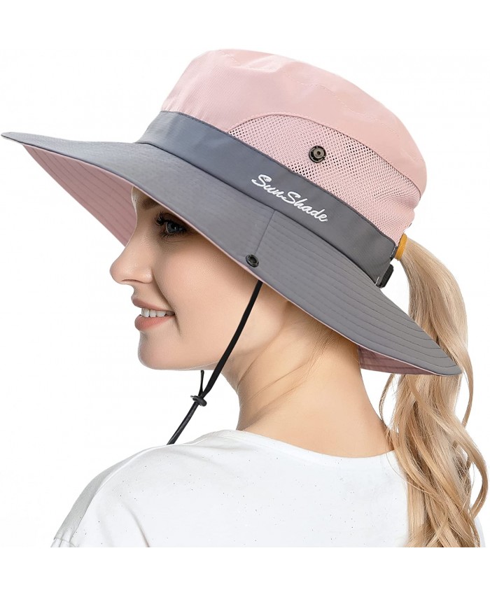 Women's Summer Sun Hat Outdoor Uv Protection Foldable Wide Pink Size One Size at  Women’s Clothing store