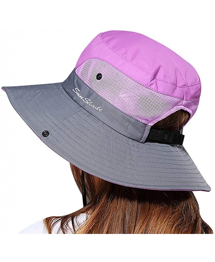 Women's Sun Hat Outdoor UV Protection Bucket Mesh Boonie Hat Adjustable Fishing Safari Cap Waterproof at Women’s Clothing store