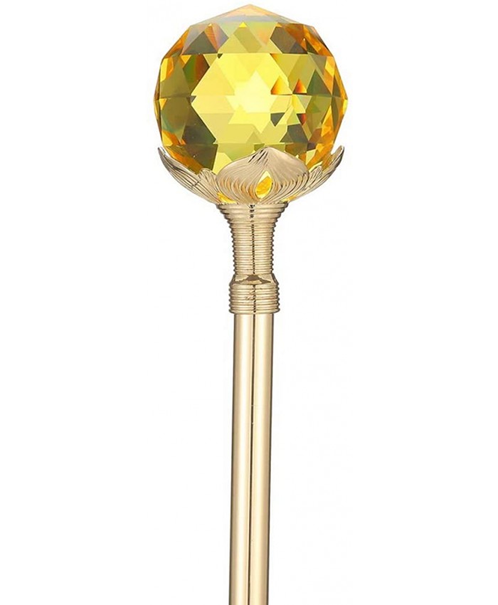 Fufeng Crown Gold Lotus Crystal Scepter 18.8Inches