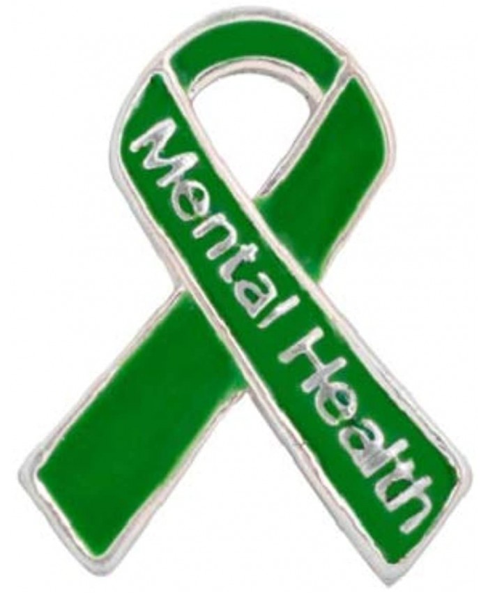 Fundraising For A Cause | Mental Health Awareness Green Ribbon Pin - Green Ribbon Awareness Lapel Pin for Mental Health Awareness Events 1 Pin