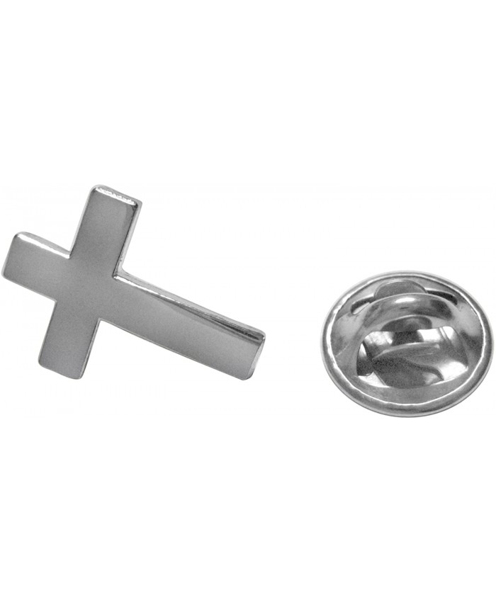 Kiola Designs Silver Toned Religious Cross Lapel Pin
