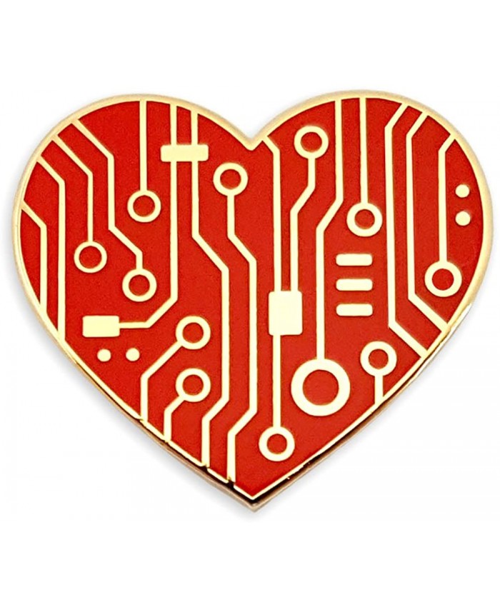 Pinsanity Digital Heart Enamel Lapel Pin