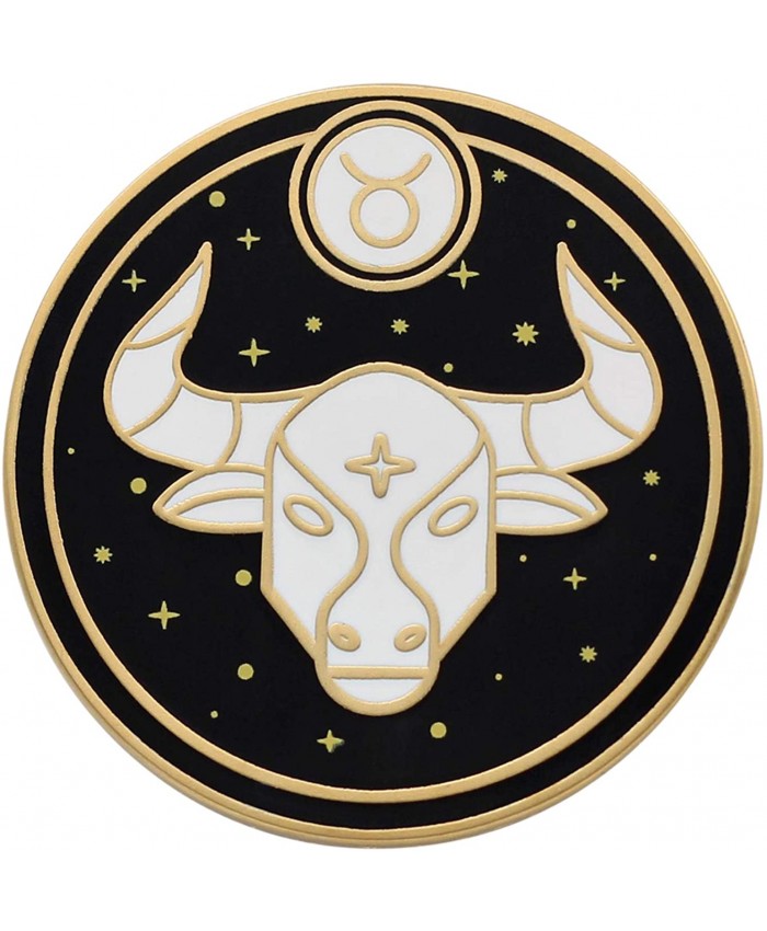 REAL SIC Astrological Sign Pin - Star Sign Astrology Enamel Pins Lapel Pins for Birth Sign Great Gift for Anyone Perfect Accessory for Jackets Hats Backpacks & Tops Taurus