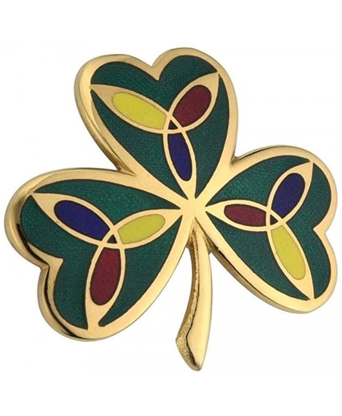 Solvar Irish Brooch Gold Plated Shamrock Pin Made in Ireland Brooches And Pins