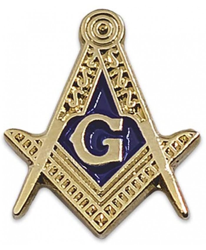 Square & Compass Masonic Lapel Pin - [Gold & Blue][5 8'' Tall]